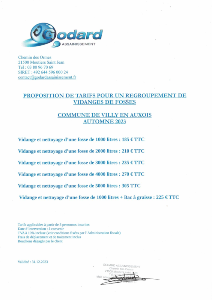 Tarifs