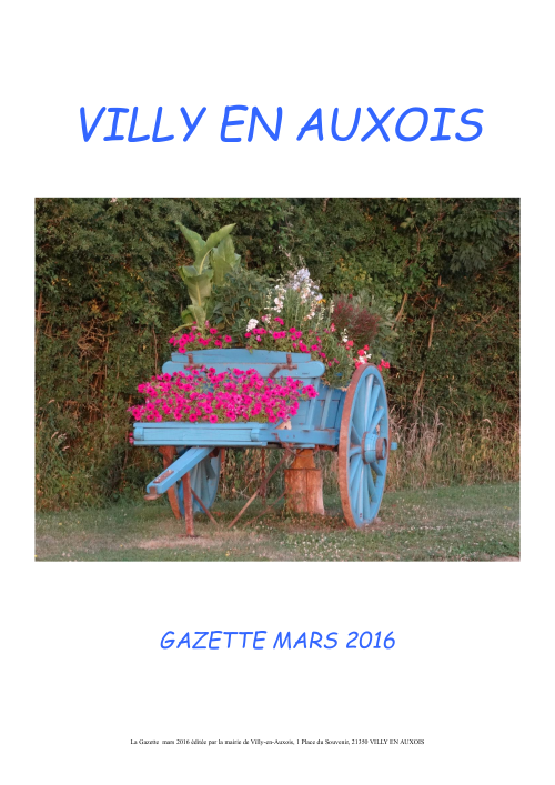 Gazette de Mars 2016